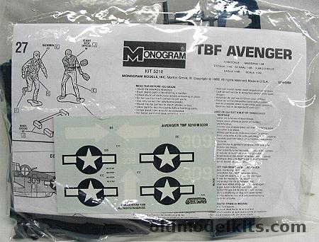 Monogram 1/48 Grumman TBF Avenger - Torpedo Bomber - Bagged, 5210 plastic model kit